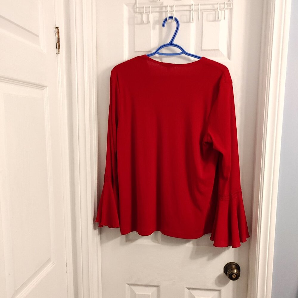 Vintage romantic goth flare sleeves flowy oversized coquette blouse - Picture 2 of 4